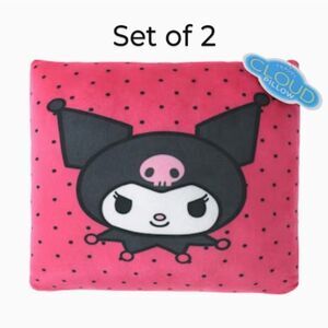Sanrio Kuromi Pink and Black Polka Dot Travel Pillow